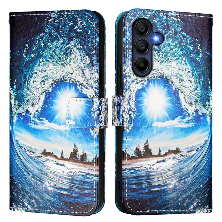 For Samsung Galaxy A16 5G Colored Drawing Pattern Plain Weave Leather Phone Case