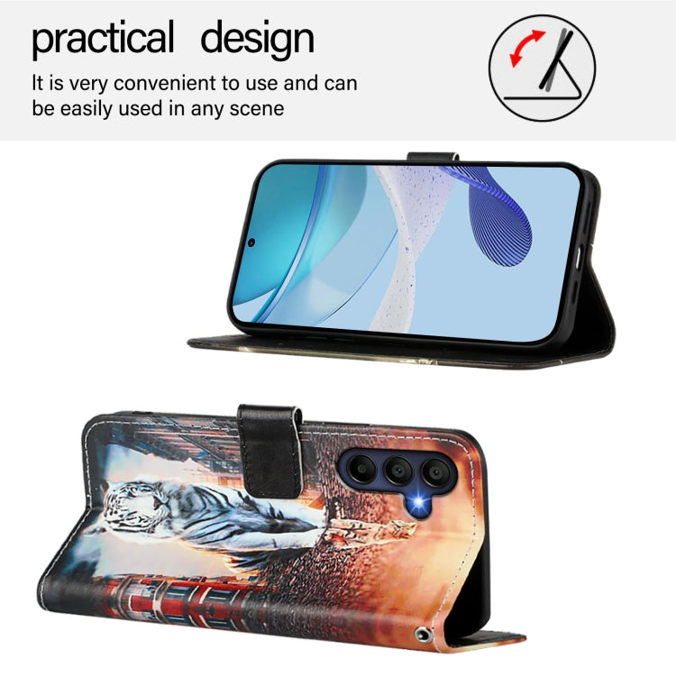 For Samsung Galaxy A16 5G Colored Drawing Pattern Plain Weave Leather Phone Case