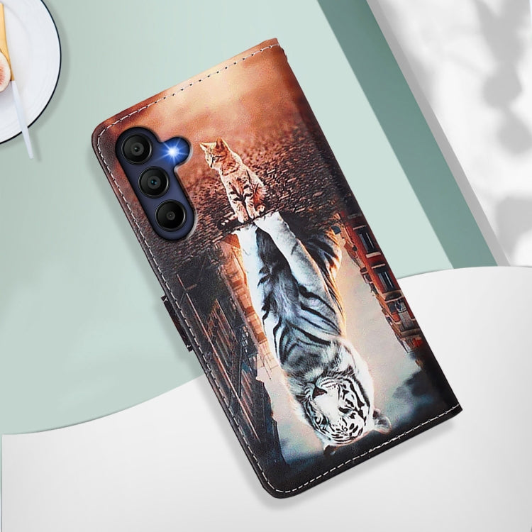 For Samsung Galaxy A16 5G Colored Drawing Pattern Plain Weave Leather Phone Case