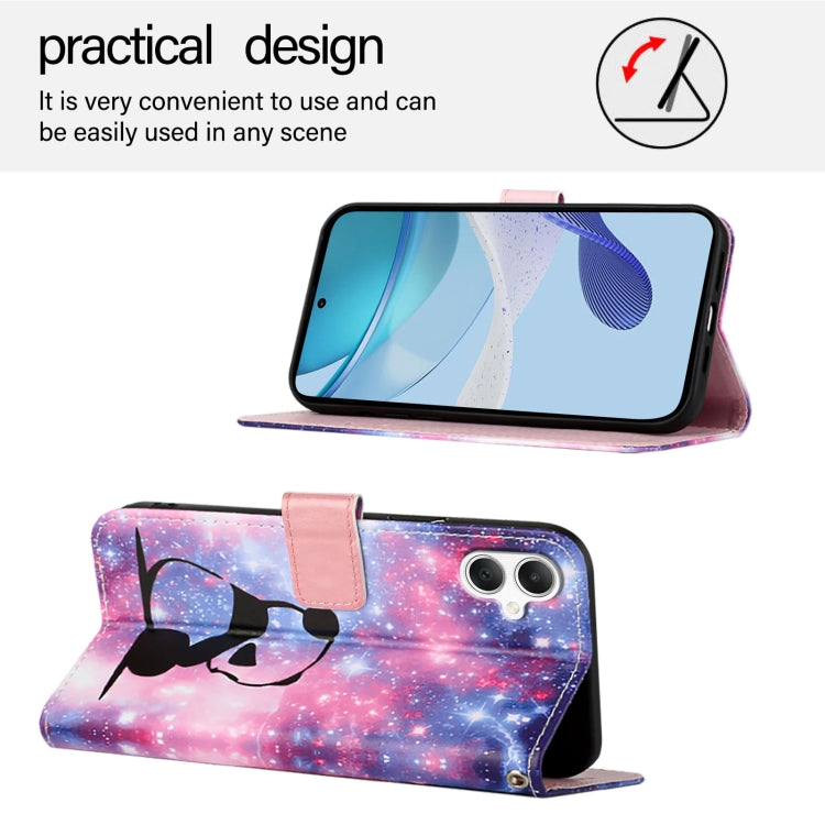 For Samsung Galaxy A06 4G Colored Drawing Pattern Plain Weave Leather Phone Case