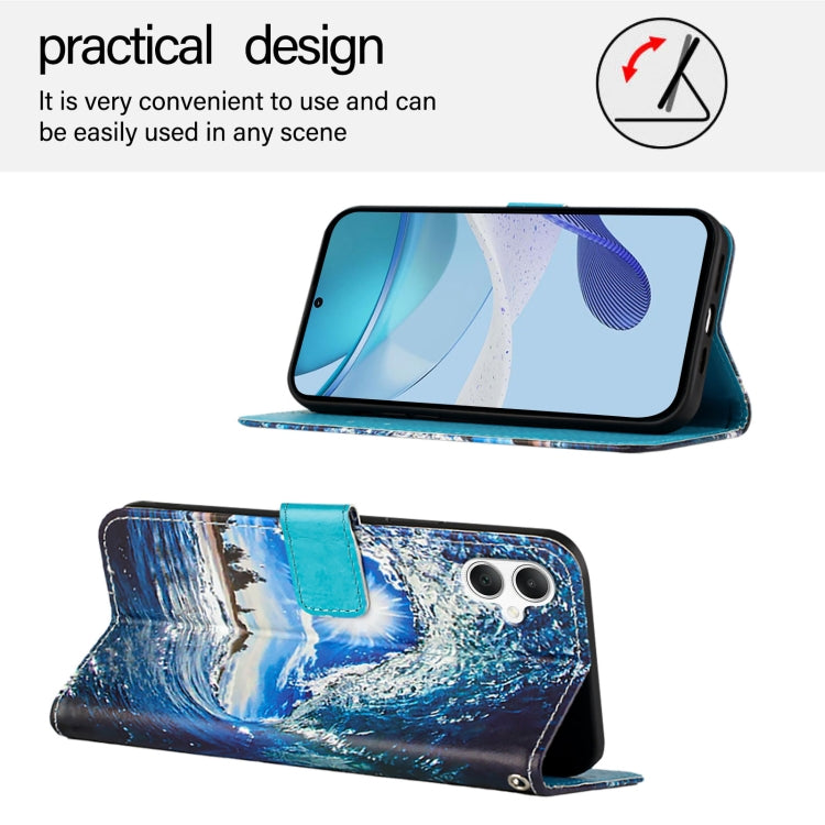 For Samsung Galaxy A06 4G Colored Drawing Pattern Plain Weave Leather Phone Case