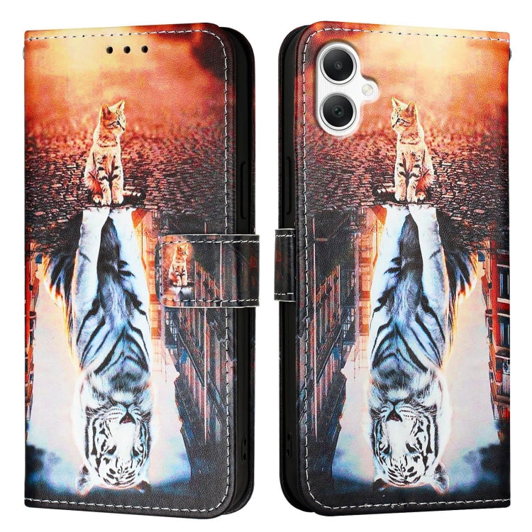 For Samsung Galaxy A06 4G Colored Drawing Pattern Plain Weave Leather Phone Case