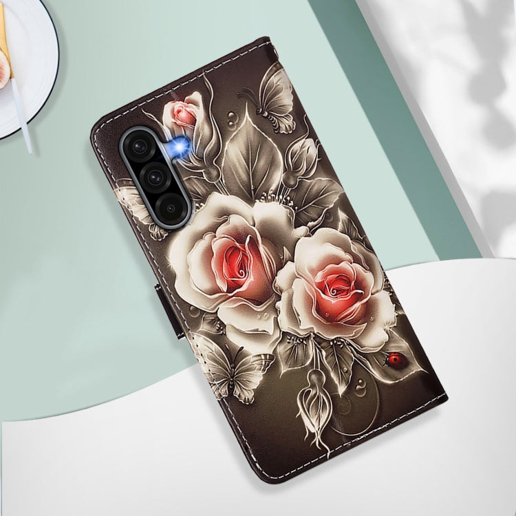 For Samsung Galaxy A56 5G Colored Drawing Pattern Plain Weave Leather Phone Case