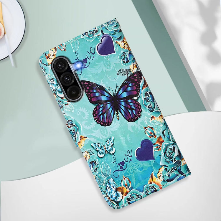 For Samsung Galaxy A56 5G Colored Drawing Pattern Plain Weave Leather Phone Case