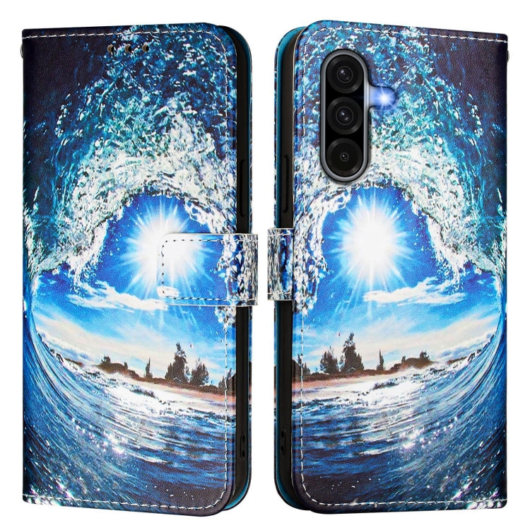For Samsung Galaxy A56 5G Colored Drawing Pattern Plain Weave Leather Phone Case