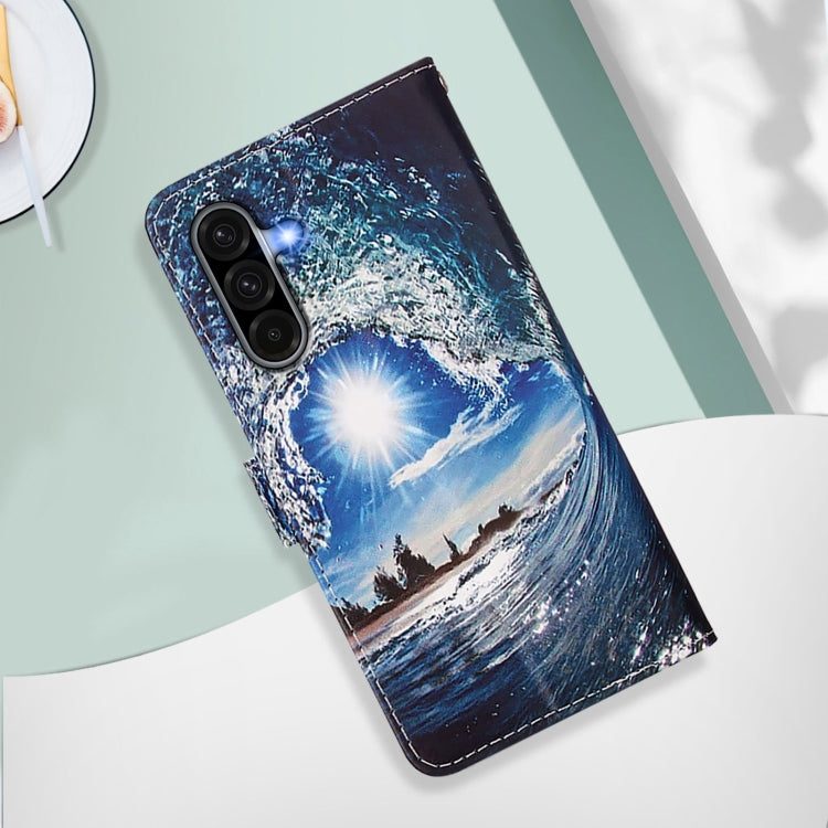 For Samsung Galaxy A56 5G Colored Drawing Pattern Plain Weave Leather Phone Case