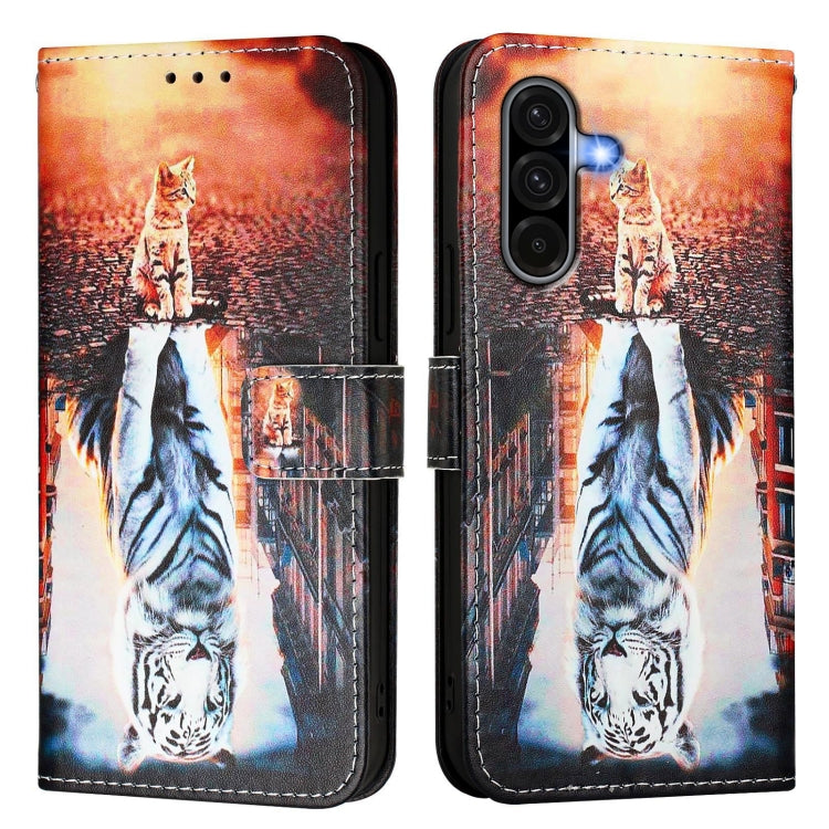 For Samsung Galaxy A56 5G Colored Drawing Pattern Plain Weave Leather Phone Case