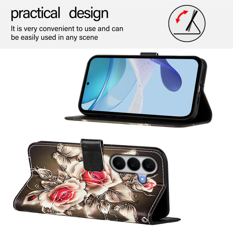 For Galaxy A27 5G Colored Drawing Pattern Plain Weave Leather Phone Case