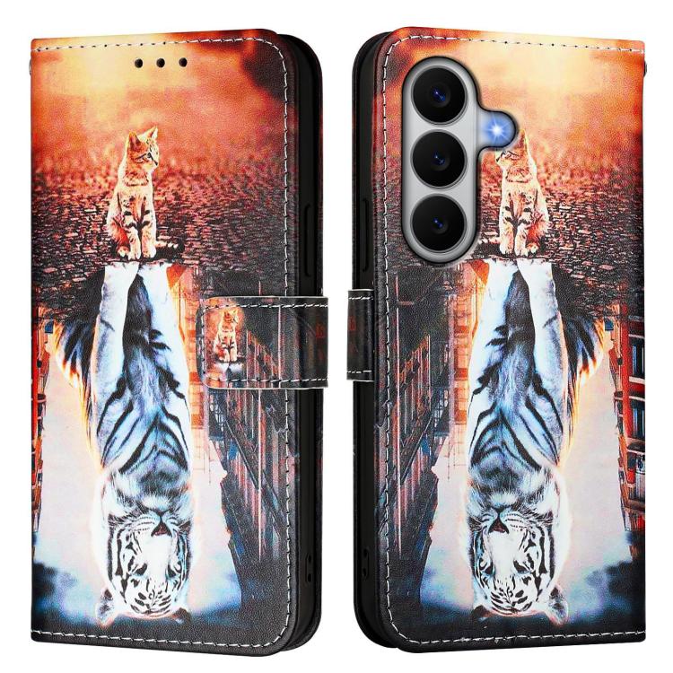For Galaxy A27 5G Colored Drawing Pattern Plain Weave Leather Phone Case
