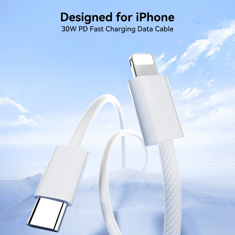 JOYROOM S-A45 30W USB-C / Type-C to 8 Pin Fast Charge Data Cable, Length: 1m - White