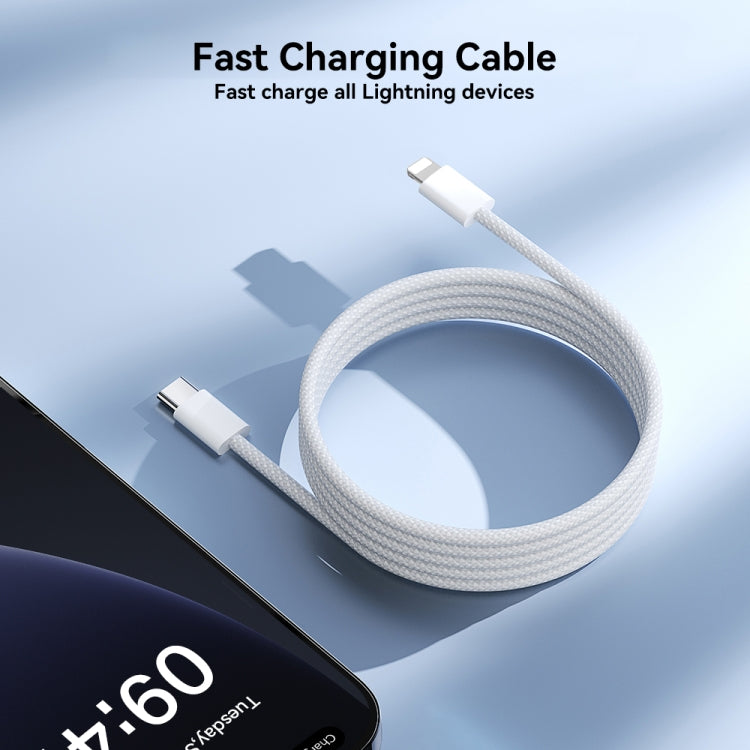 JOYROOM S-A45 30W USB-C / Type-C to 8 Pin Fast Charge Data Cable, Length: 1m - White
