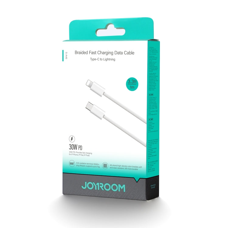 JOYROOM S-A45 30W USB-C / Type-C to 8 Pin Fast Charge Data Cable, Length: 1m - White