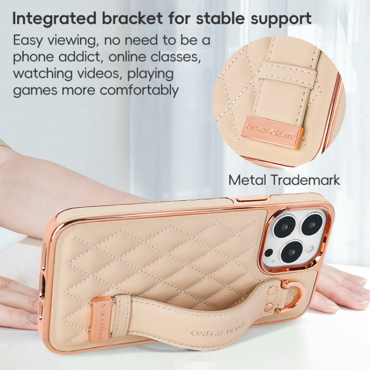 For iPhone 12 / 12 Pro VIETAO Rhombic Texture Wristband PU Phone Case