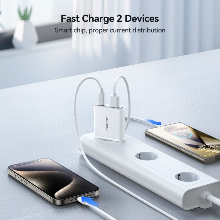 JOYROOM JR-TCF14 20W USB+USB-C / Type-C Fast Charger, Specification:EU Plug - White