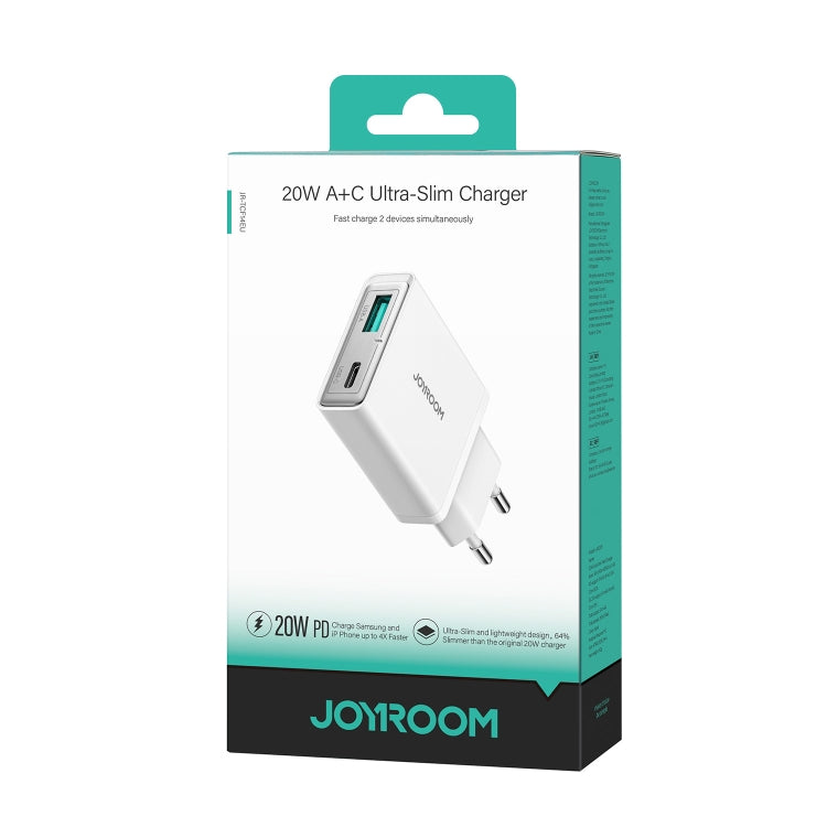JOYROOM JR-TCF14 20W USB+USB-C / Type-C Fast Charger, Specification:EU Plug - White