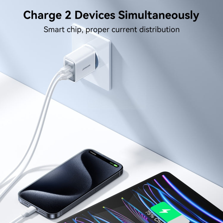 JOYROOM JR-TCF15 30W USB+USB-C / Type-C Fast Charger, Specification:EU Plug - White