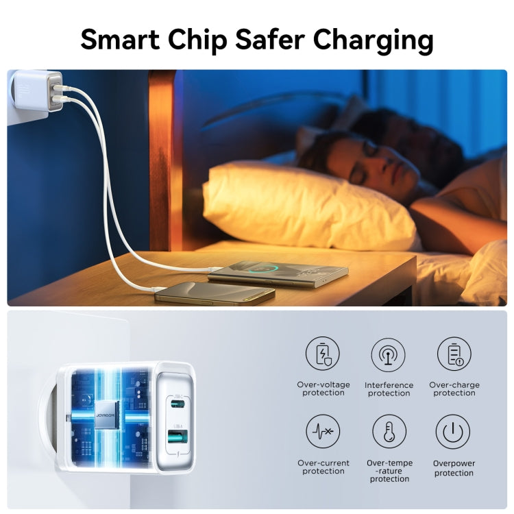 JOYROOM JR-TCF15 30W USB+USB-C / Type-C Fast Charger, Specification:EU Plug - White