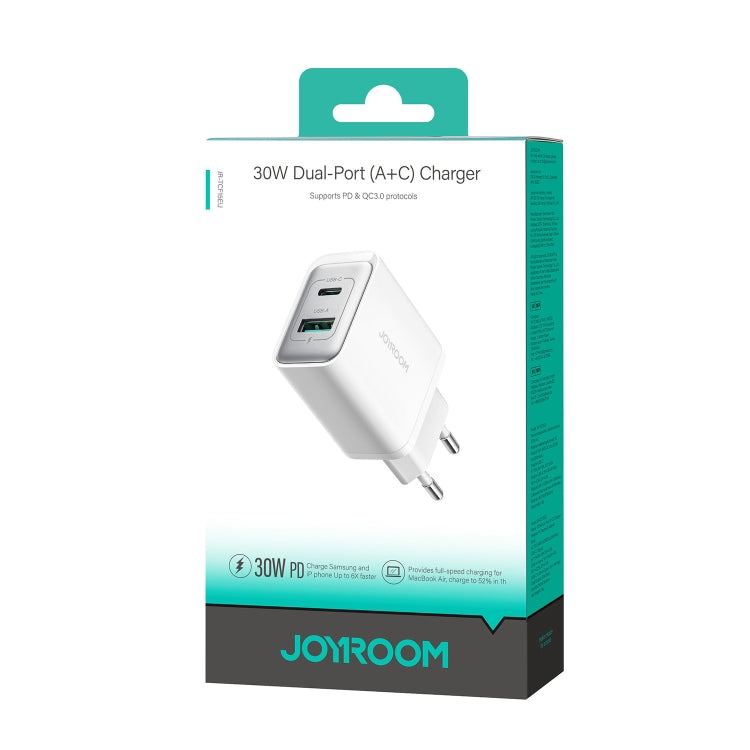 JOYROOM JR-TCF15 30W USB+USB-C / Type-C Fast Charger, Specification:EU Plug - White
