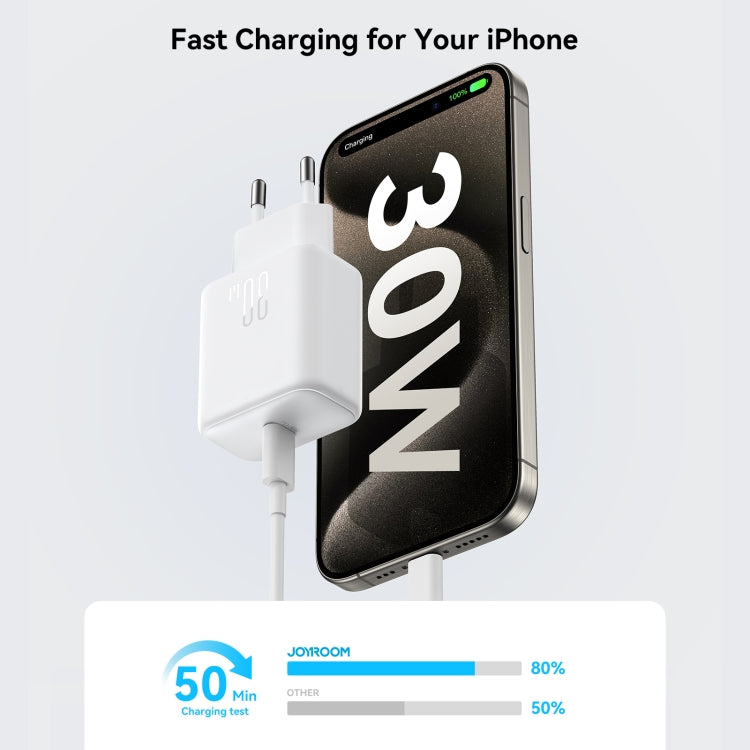 JOYROOM JR-TCF24 30W USB-C / Type-C Fast Charger, Specification:EU Plug - White