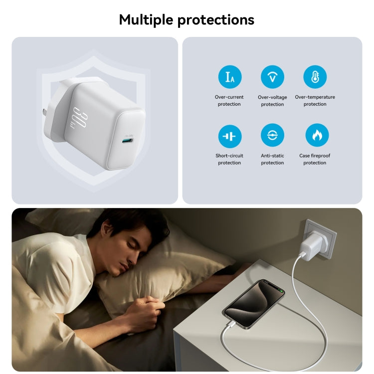 JOYROOM JR-TCF24 30W USB-C / Type-C Fast Charger, Specification:UK Plug - White
