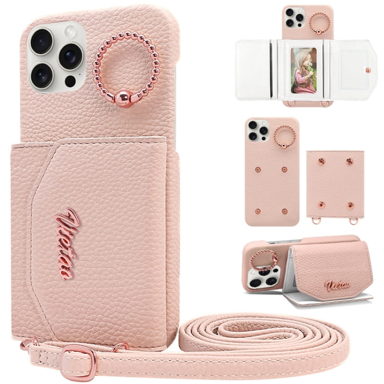For iPhone 14 Pro VIETAO Ring Holder Card Bag Phone Case with Lanyard