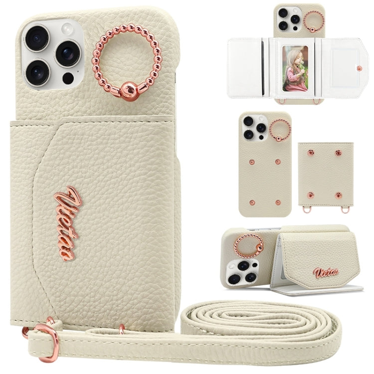 For iPhone 13 Pro Max VIETAO Ring Holder Card Bag Phone Case with Lanyard