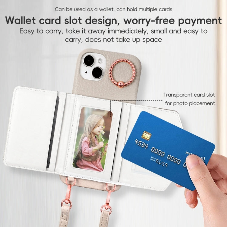 For iPhone 15 Pro VIETAO Ring Holder Card Bag Phone Case with Lanyard