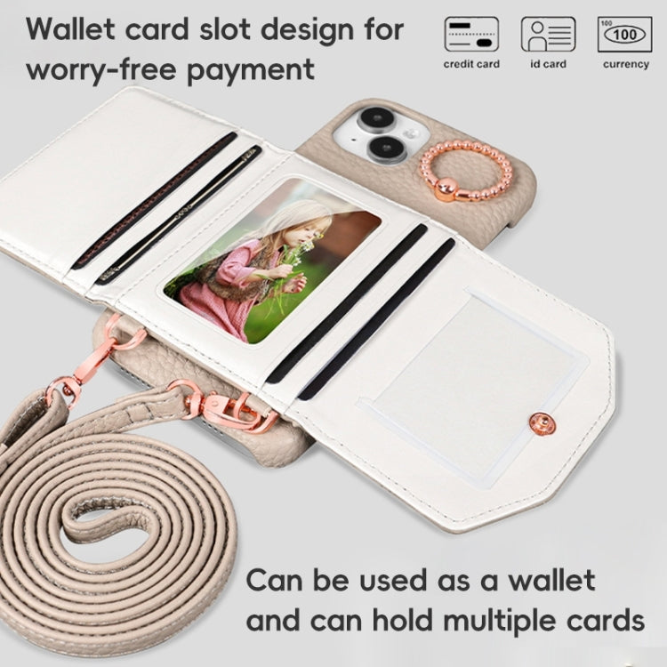 For iPhone 14 VIETAO Ring Holder Card Bag Phone Case with Lanyard