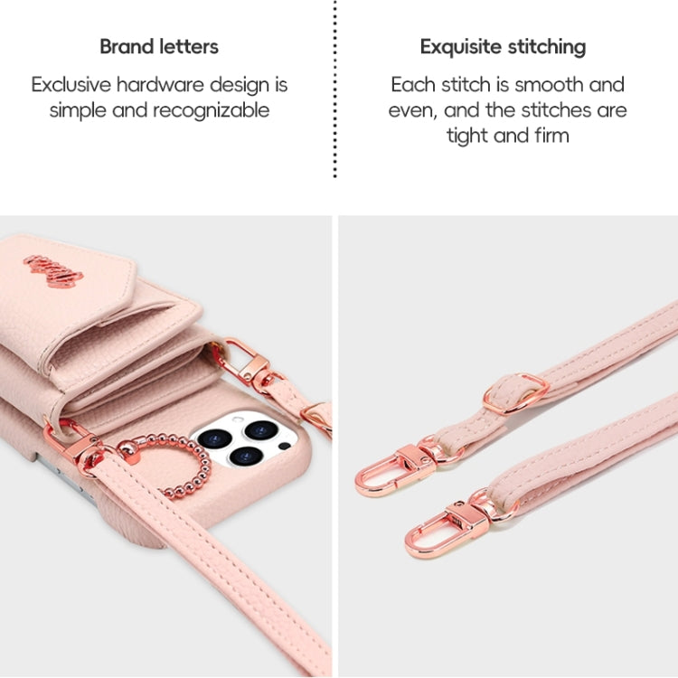 For iPhone 15 Plus VIETAO Ring Holder Wallet PU Phone Case with Lanyard