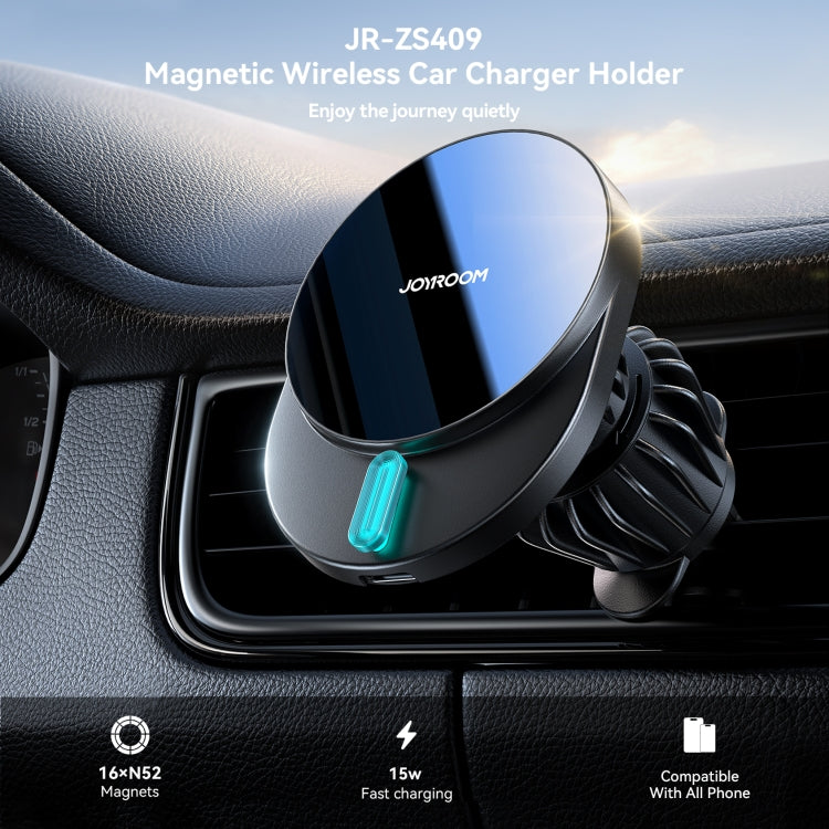 JOYROOM JR-ZS409 Magnetic Car Air Vent Phone Wireless Charging Mount - Black