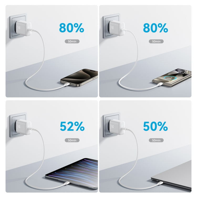 JOYROOM JR-TCF24 30W USB-C / Type-C Fast Charger with Cable Set, Specification:EU Plug - White