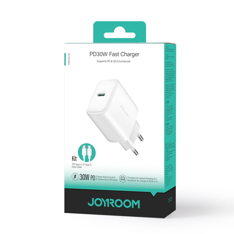 JOYROOM JR-TCF24 30W USB-C / Type-C Fast Charger with Cable Set, Specification:EU Plug - White