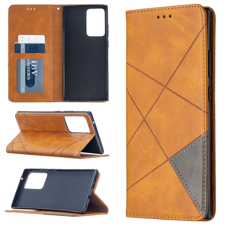 For Samsung Galaxy Note 20 Ultra Rhombus Texture Horizontal Flip Magnetic Leather Case with Holder & Card Slots & Wallet
