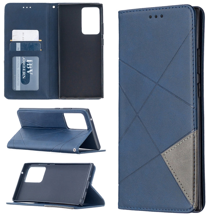 For Samsung Galaxy Note 20 Ultra Rhombus Texture Horizontal Flip Magnetic Leather Case with Holder & Card Slots & Wallet