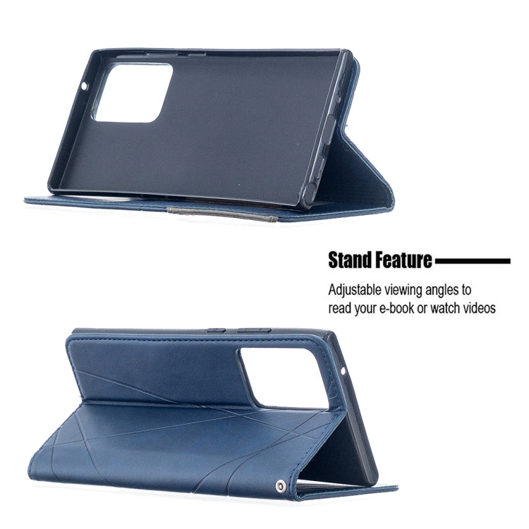 For Samsung Galaxy Note 20 Ultra Rhombus Texture Horizontal Flip Magnetic Leather Case with Holder & Card Slots & Wallet