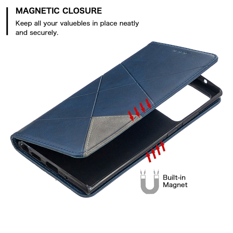 For Samsung Galaxy Note 20 Ultra Rhombus Texture Horizontal Flip Magnetic Leather Case with Holder & Card Slots & Wallet