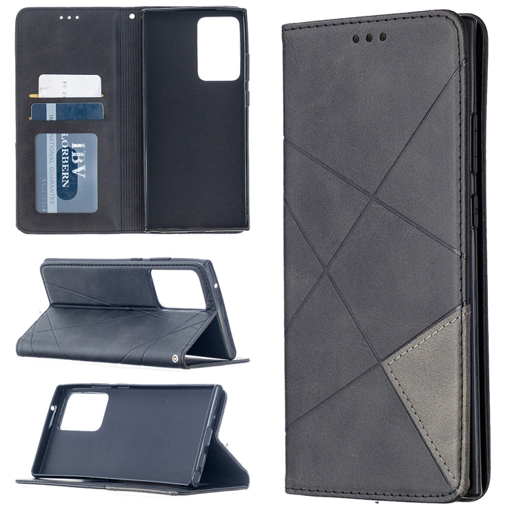 For Samsung Galaxy Note 20 Ultra Rhombus Texture Horizontal Flip Magnetic Leather Case with Holder & Card Slots & Wallet