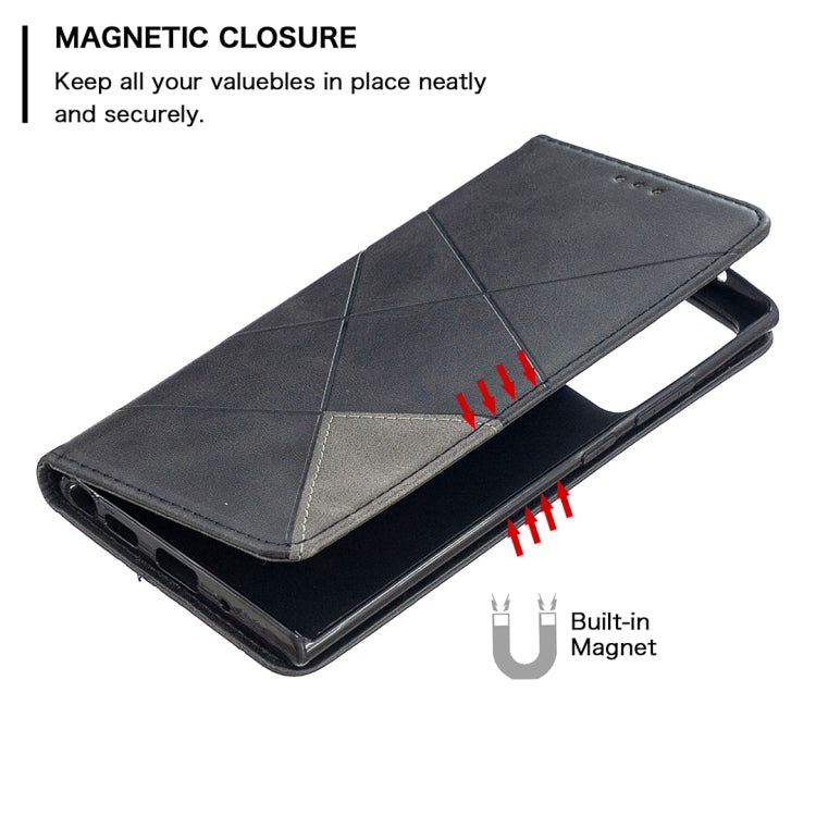 For Samsung Galaxy Note 20 Ultra Rhombus Texture Horizontal Flip Magnetic Leather Case with Holder & Card Slots & Wallet