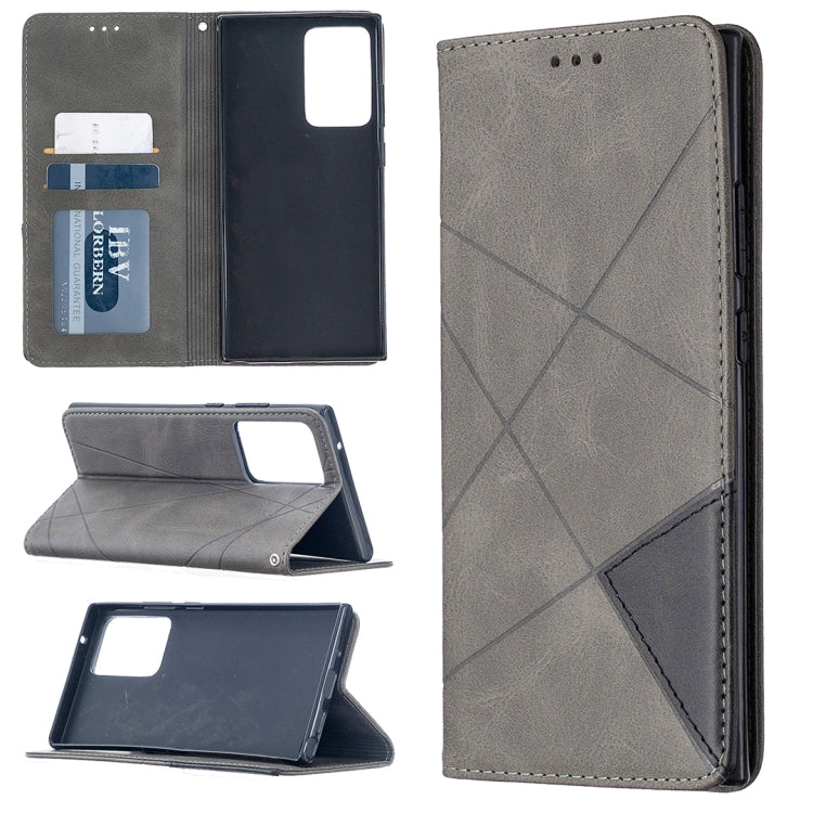 For Samsung Galaxy Note 20 Ultra Rhombus Texture Horizontal Flip Magnetic Leather Case with Holder & Card Slots & Wallet