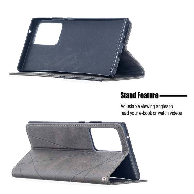 For Samsung Galaxy Note 20 Ultra Rhombus Texture Horizontal Flip Magnetic Leather Case with Holder & Card Slots & Wallet