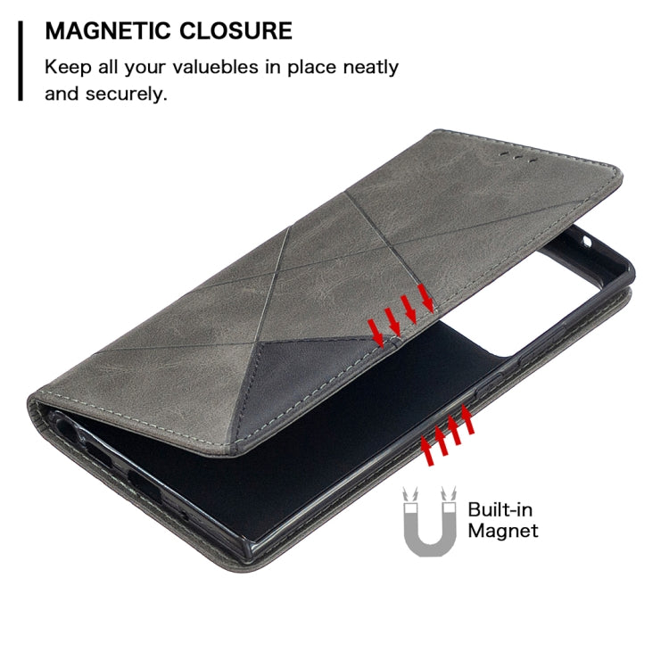 For Samsung Galaxy Note 20 Ultra Rhombus Texture Horizontal Flip Magnetic Leather Case with Holder & Card Slots & Wallet