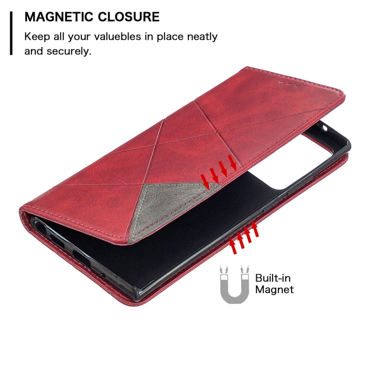 For Samsung Galaxy Note 20 Ultra Rhombus Texture Horizontal Flip Magnetic Leather Case with Holder & Card Slots & Wallet