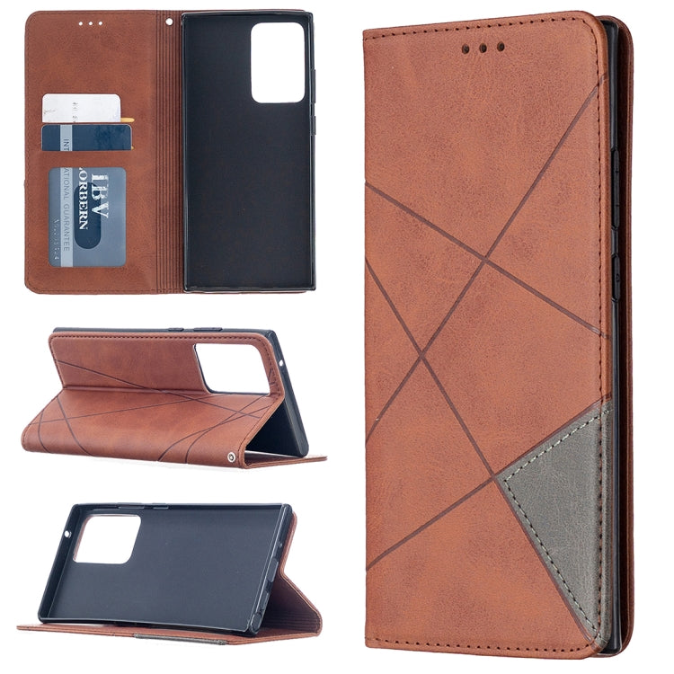 For Samsung Galaxy Note 20 Ultra Rhombus Texture Horizontal Flip Magnetic Leather Case with Holder & Card Slots & Wallet