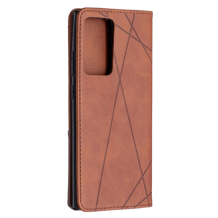 For Samsung Galaxy Note 20 Ultra Rhombus Texture Horizontal Flip Magnetic Leather Case with Holder & Card Slots & Wallet