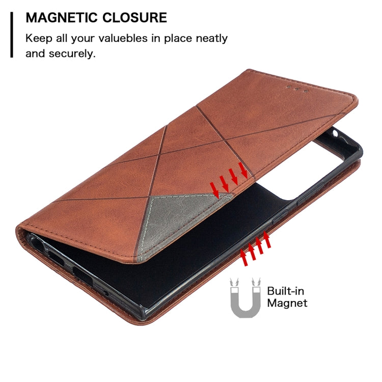 For Samsung Galaxy Note 20 Ultra Rhombus Texture Horizontal Flip Magnetic Leather Case with Holder & Card Slots & Wallet