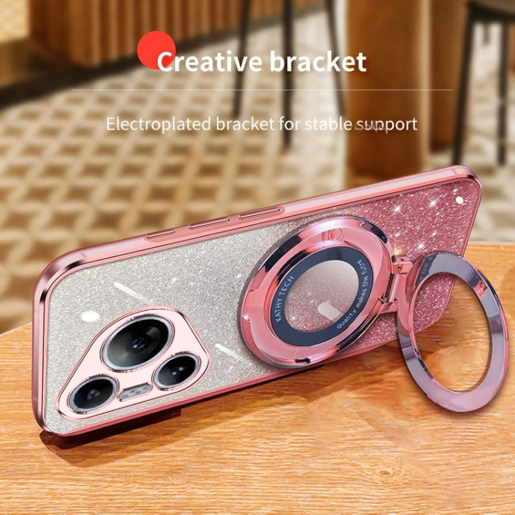 For Huawei Pura 70 Plated Gradient Glitter Round Holder TPU Phone Case