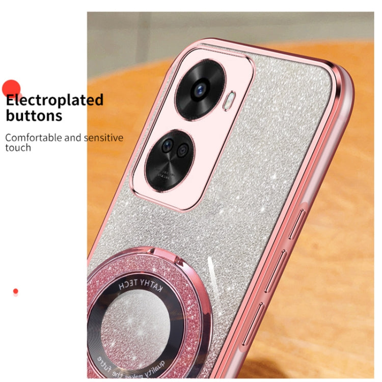 For Huawei nova 11 SE Plated Gradient Glitter Round Holder TPU Phone Case