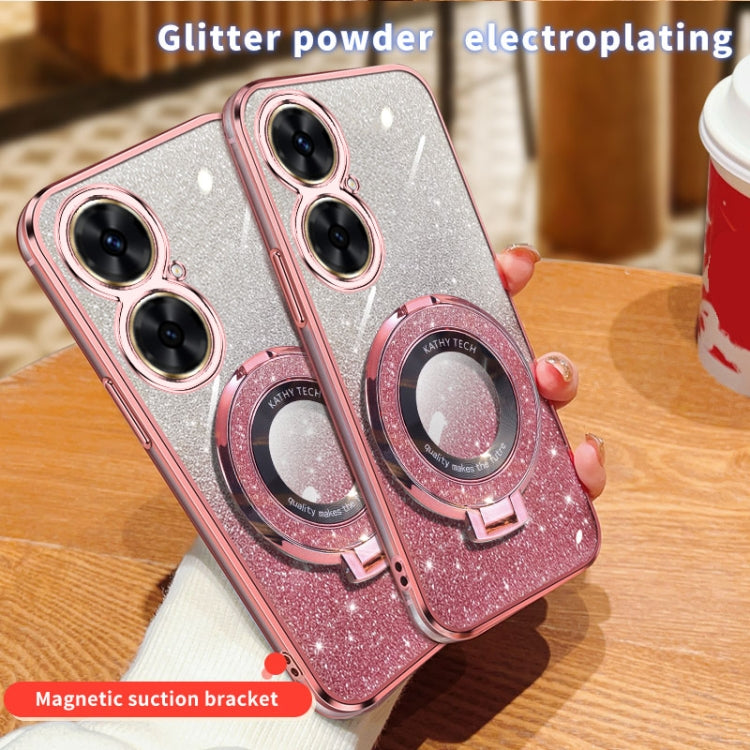 For Huawei Maimang 20 Plated Gradient Glitter Round Holder TPU Phone Case