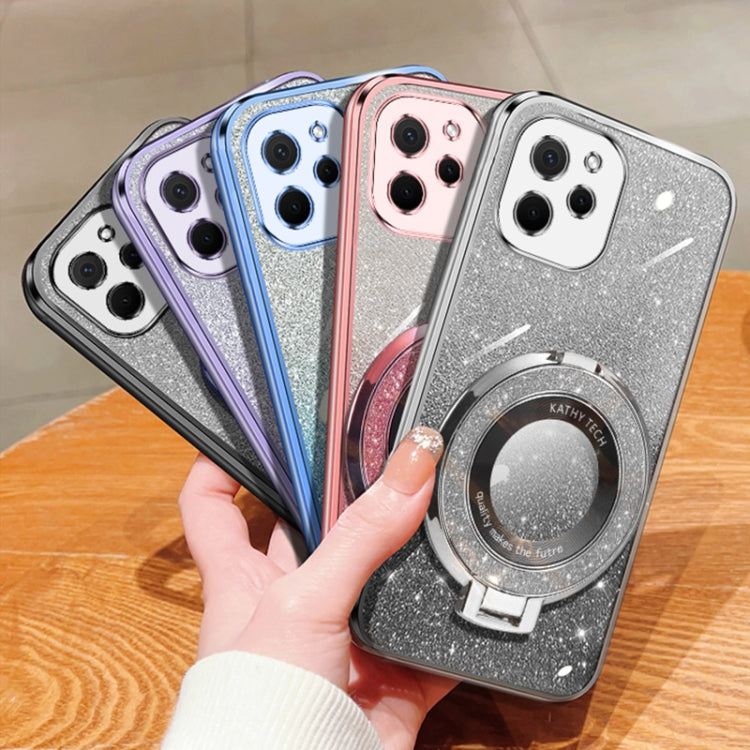 For Huawei Enjoy 50Z / nova Y61 Plated Gradient Glitter Round Holder TPU Phone Case