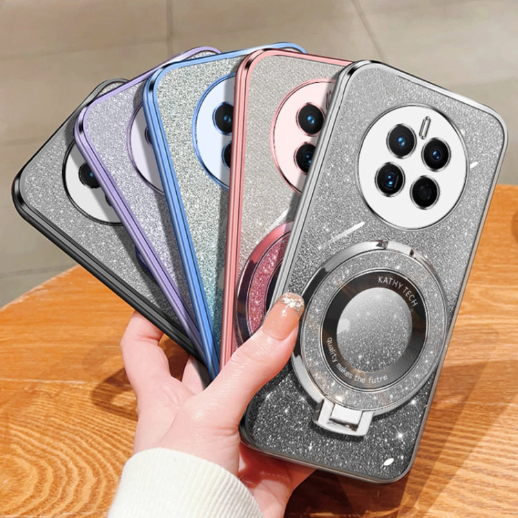 For Huawei Mate 50 / Mate 50E Plated Gradient Glitter Round Holder TPU Phone Case